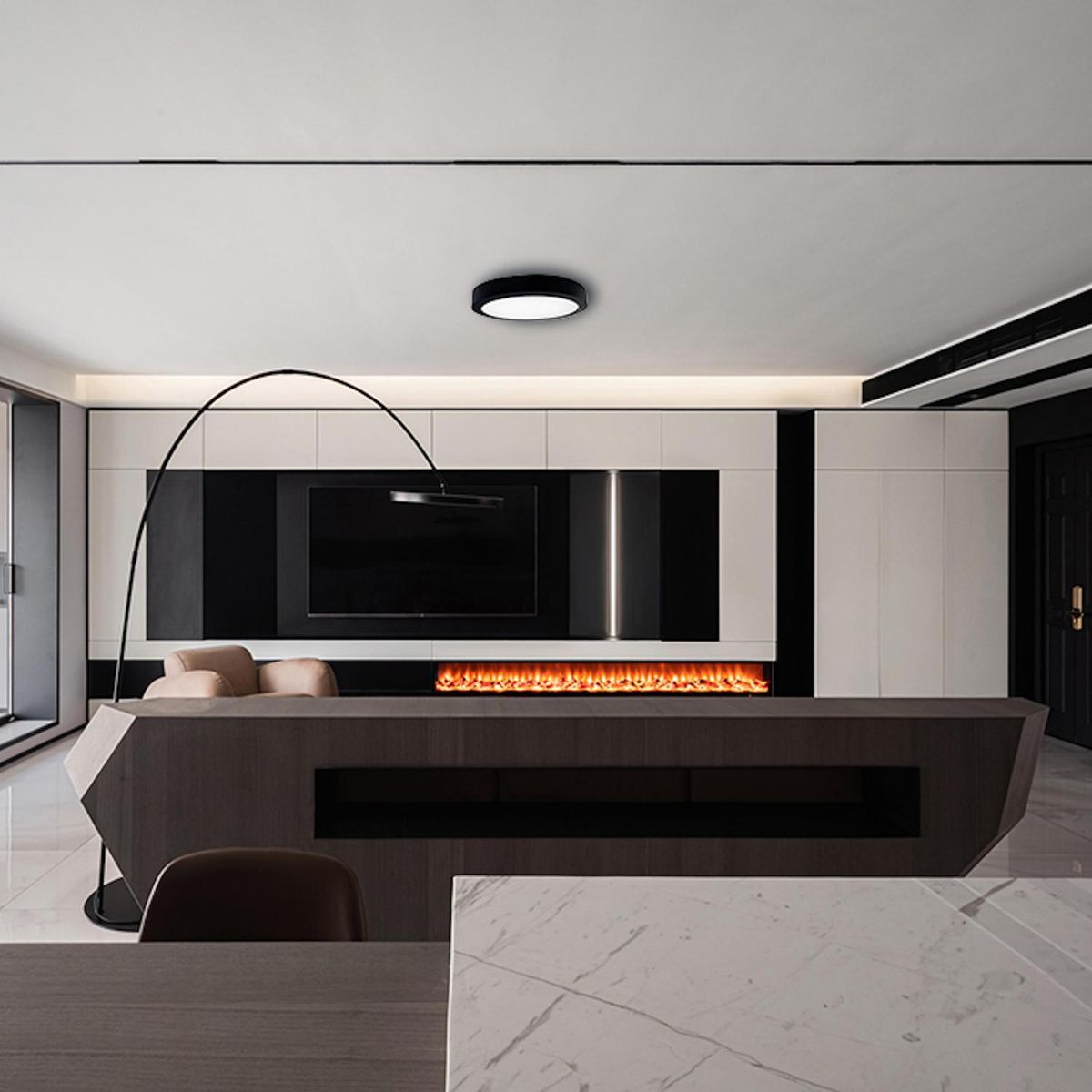 Conjunto com 2 Painéis Led Circular Sobrepor 18w Lc Preto Dairu, marca Dairu - Foto 2