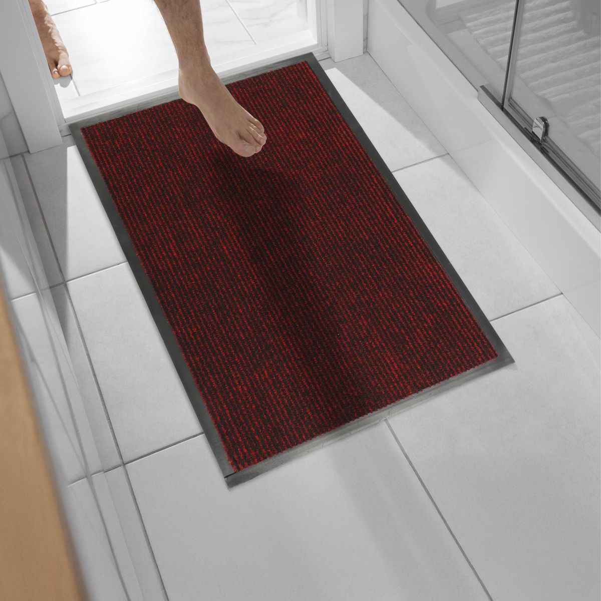 Capacho Lavabo Pvc Str 45x75 Vermelho Casa Bonita, marca Casa Bonita - Foto 2