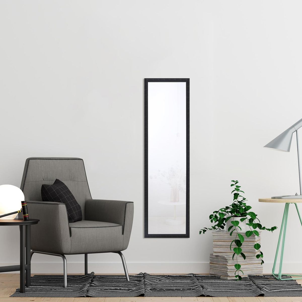 Espelho Parva 30x120 Cm Preto Just Home Collection, marca Just Home Collection - Foto 2
