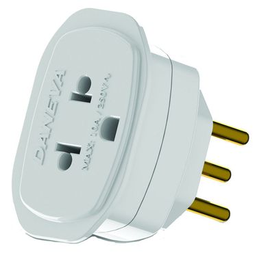Adaptador Branco 3 Polos 10A