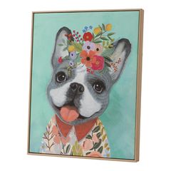 Quadro Cachorro Flor 30x40 Just Home Collection