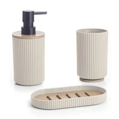 Conjunto Acessórios para Banheiro com 3 peças Ensemb Preto Just Home Collection