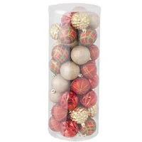 Kit Com 40 Bolas 6Cm Verm/Dourado