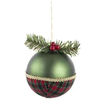 Bola 10Cm Verde Xadrez Natal Story