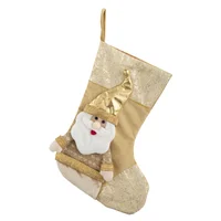 Bota Papai Noel 48cm Decorativa Dourada Dear Santa