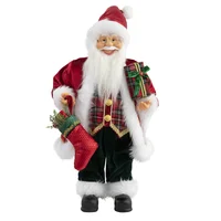 Papai Noel de Pé Vermelho com Presente 60cm