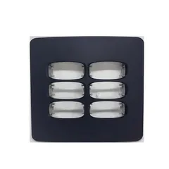 Placa 4x4 para 6 Módulos, Linha Gracia Maxx Black - Alumbra
