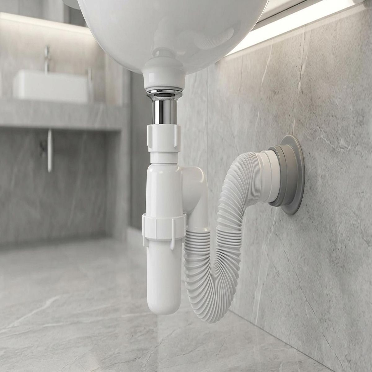 Sifão Sanfonado Universal Branco com Copo Astra, marca Astra - Foto 2