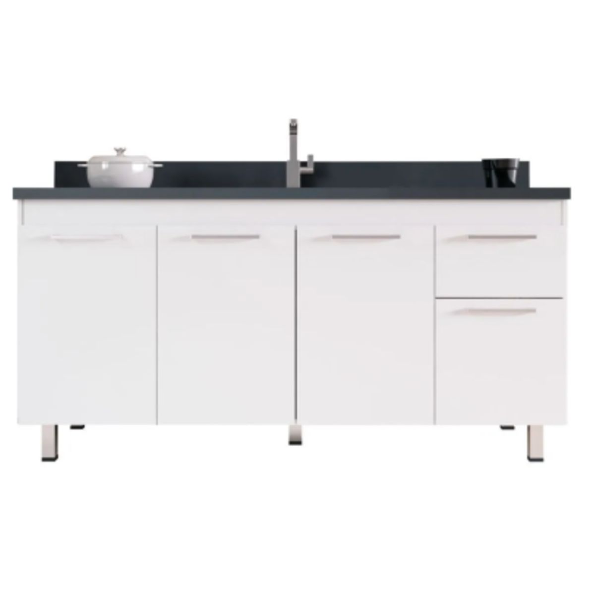 Gabinete para Cozinha Kaus 144cm Branco Cerocha, marca Cerocha Móveis - Foto Principal