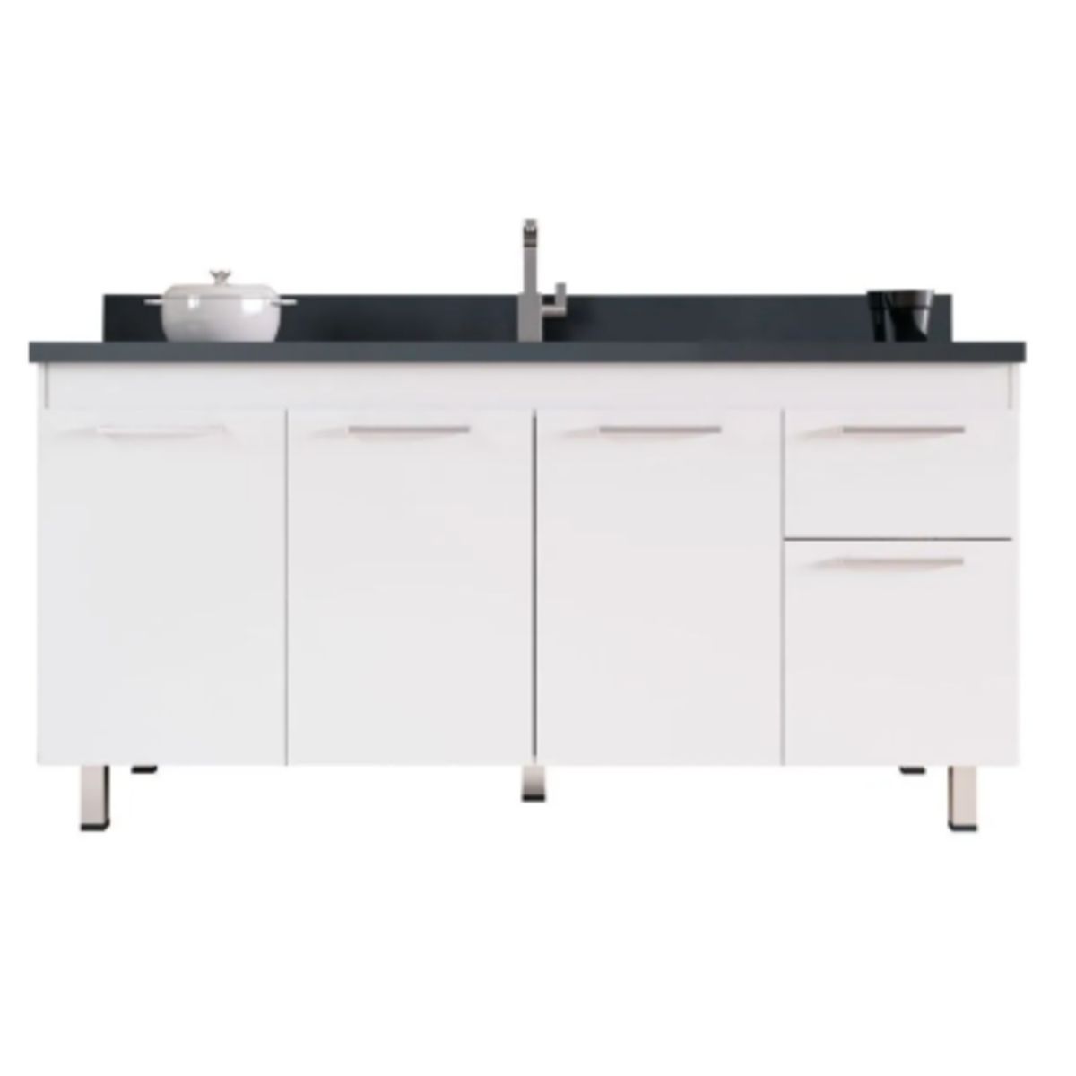 Gabinete para Cozinha Kaus 144cm Branco Cerocha, marca Cerocha Móveis - Foto Principal
