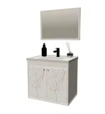 Kit Gabinete para Banheiro Aster Branco/marmore Branco 51cm
