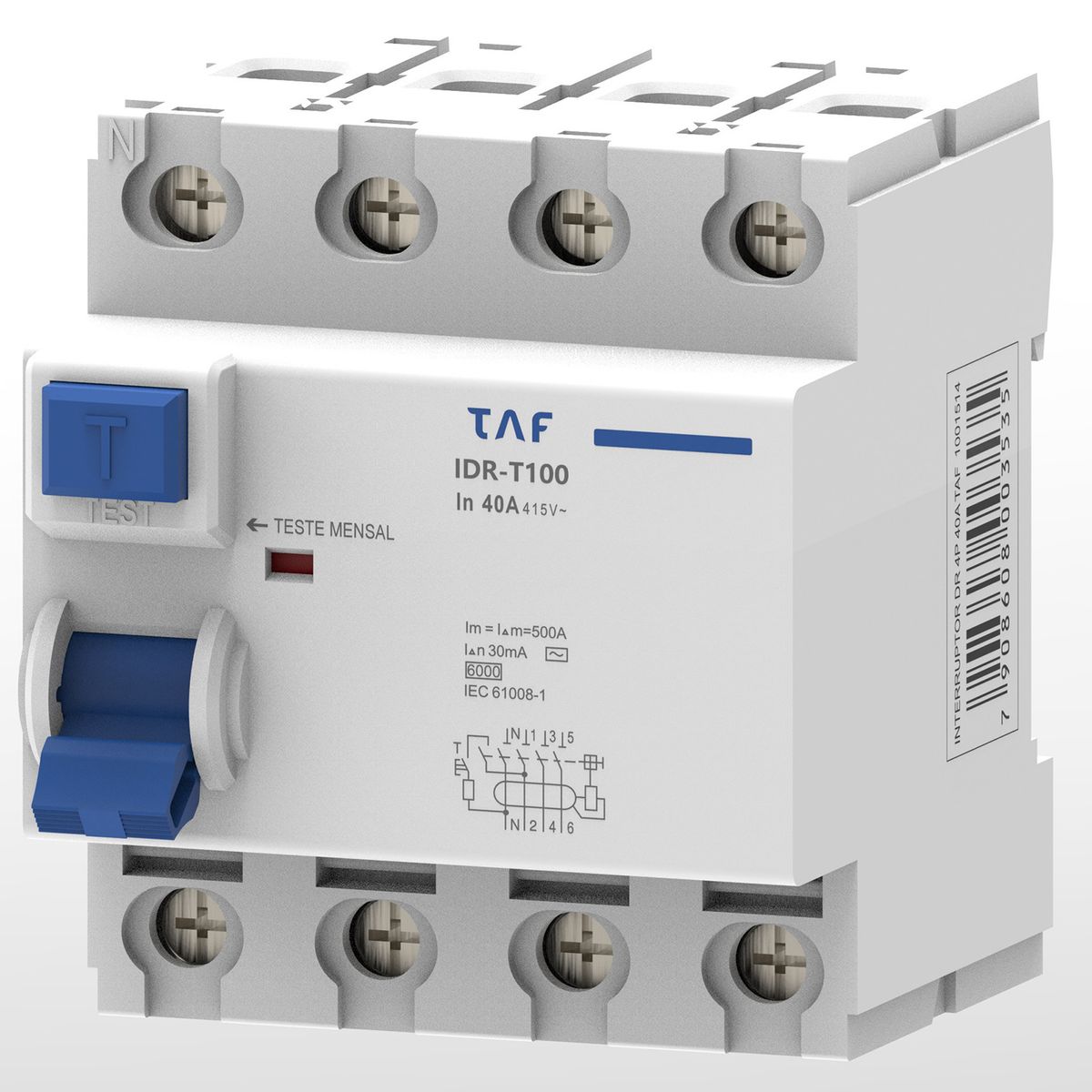 Interruptor Dr- 4p 63a- 30ma- Dr-t100 Taf 8,20x7,20x7,50, marca Taf - Foto Principal
