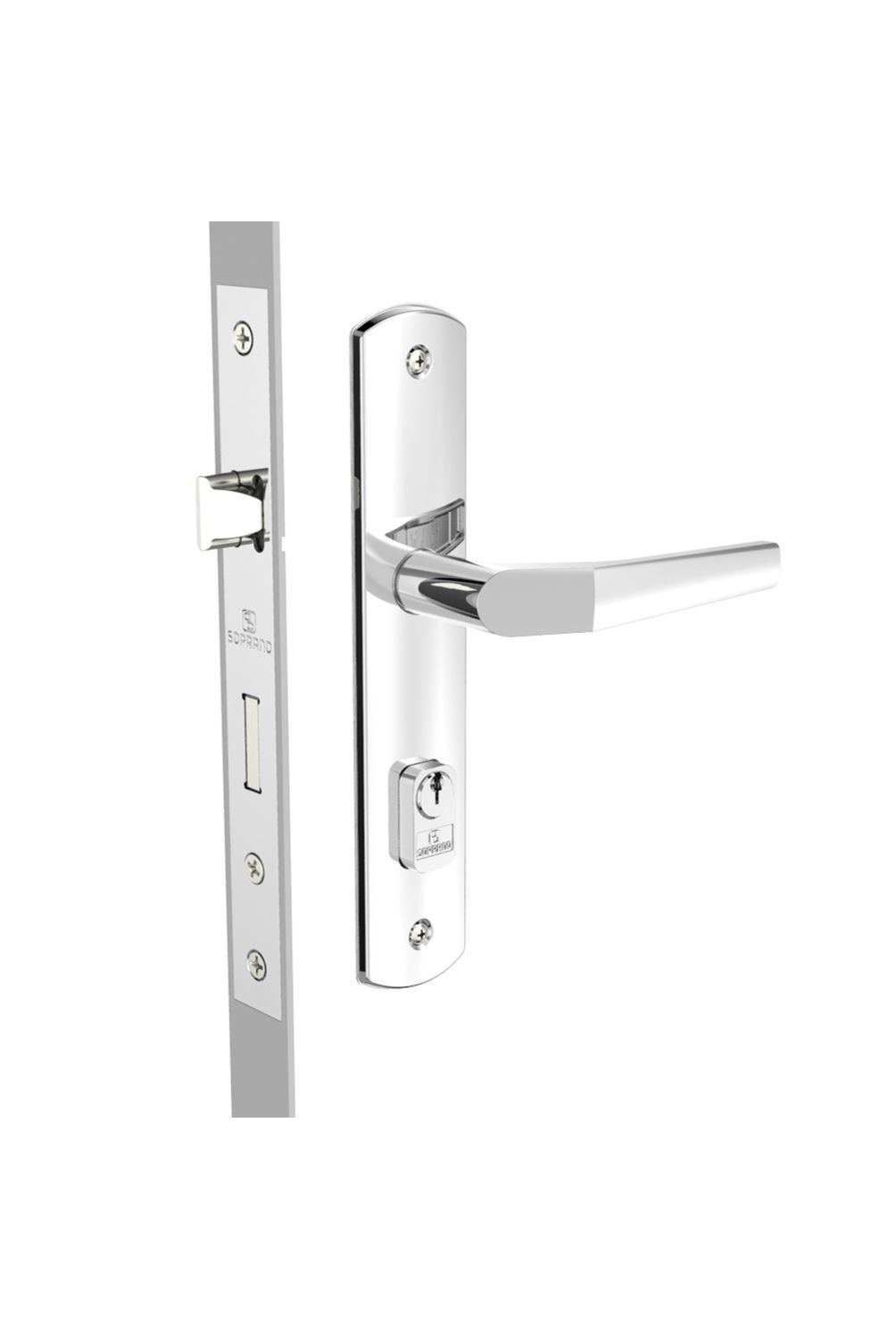 Fechadura Popline Reta Cromada Externa Soprano 40x53 | Sodimac