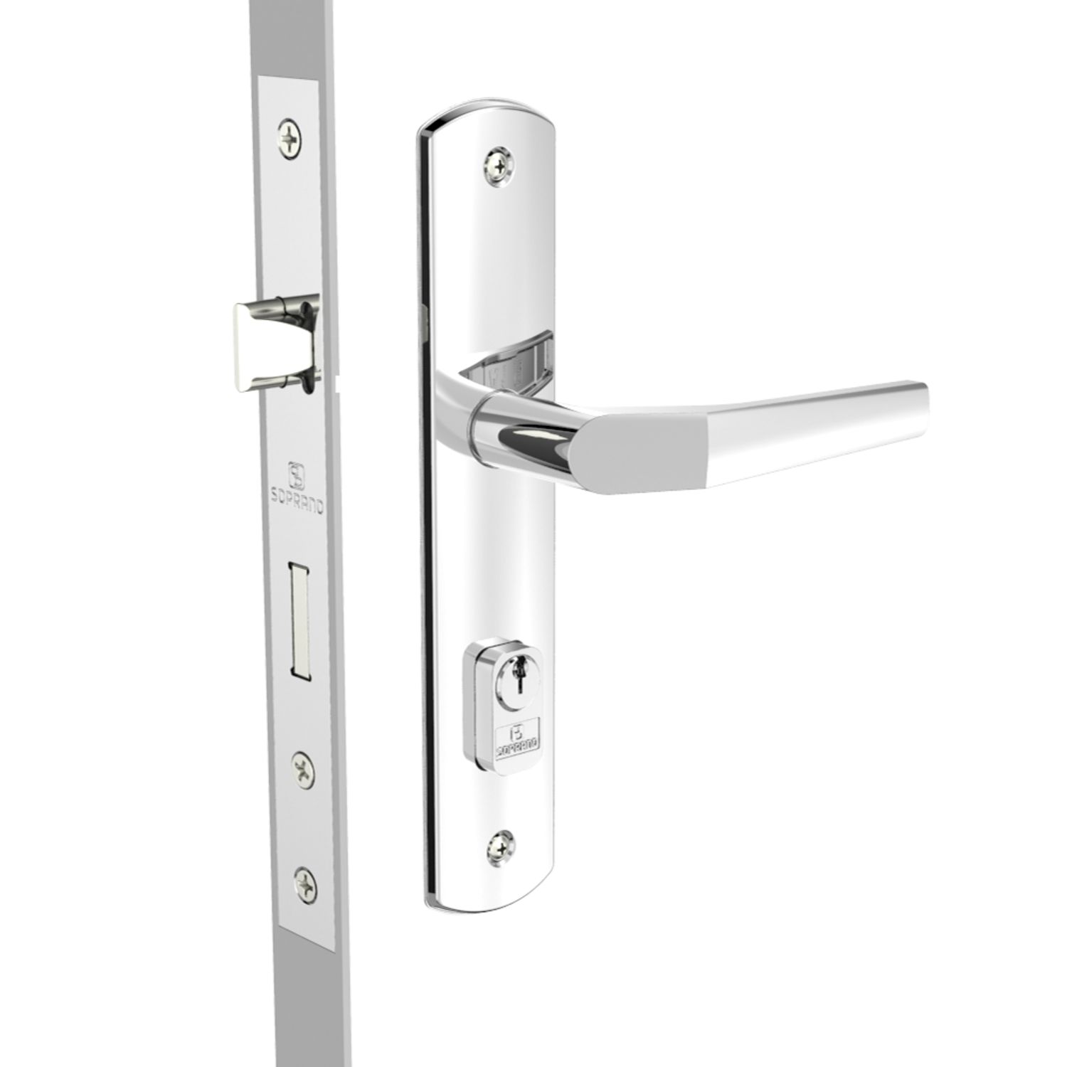 Fechadura Popline Reta Cromada Externa Soprano 40x53 | Sodimac