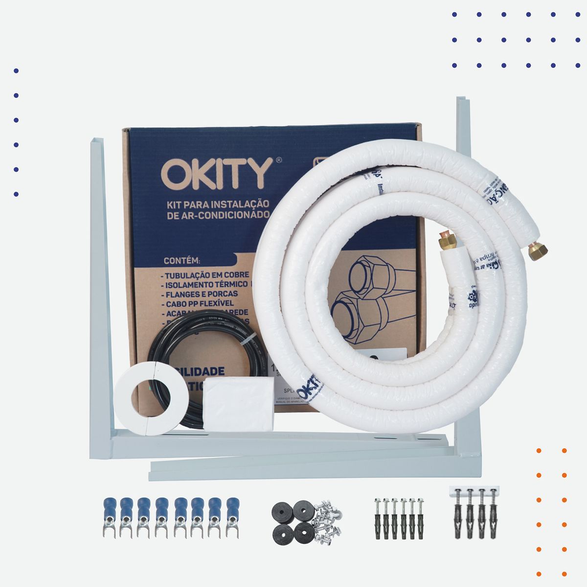 Kit Instalação Universal ar Condicionado Split 9/12000 Inver 3mt, marca Okity - Foto Principal