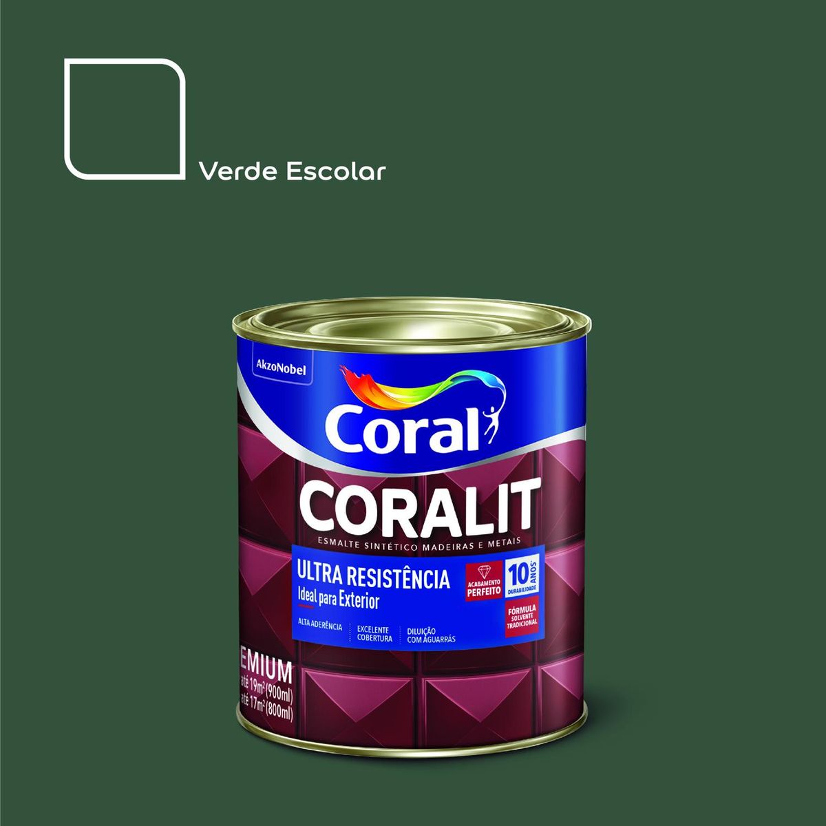 Coralit Ultra Res Fosco Vd Escolar 900Ml, marca Coral - Foto Principal