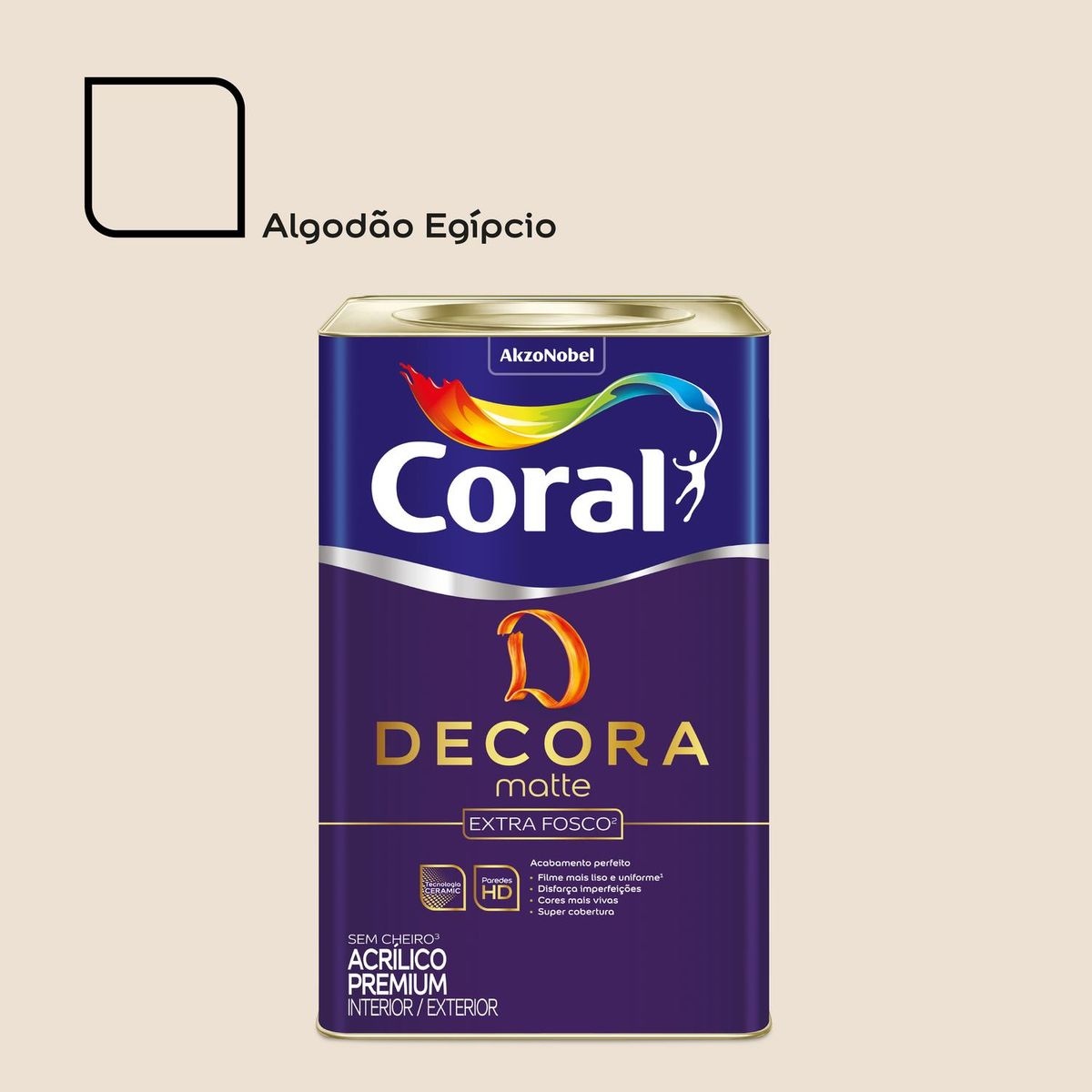Decora Matte Fo Algodão Egipcio Lata 18L, marca Coral - Foto 2
