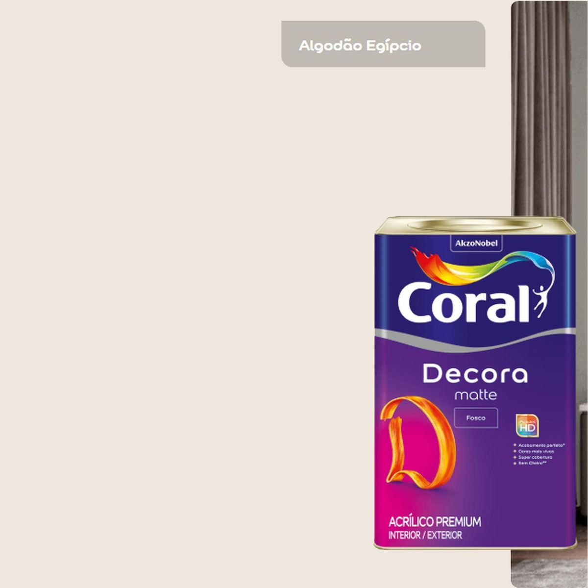 Decora Matte Fo Algodão Egipcio Lata 18L, marca Coral - Foto Principal