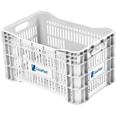 Caixa Organizadora Plástica Branca Agricola Vazada 50,5L 51x33x30cm Caixaplast