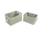 Conjunto com 2 Cestos de Tecido Verde Just Home Collection