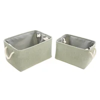 Conjunto com 2 Cestos de Tecido Verde Just Home Collection