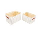 Conjunto com 2 Cestos de Tecido Listrado Mgo Pu Just Home Collection