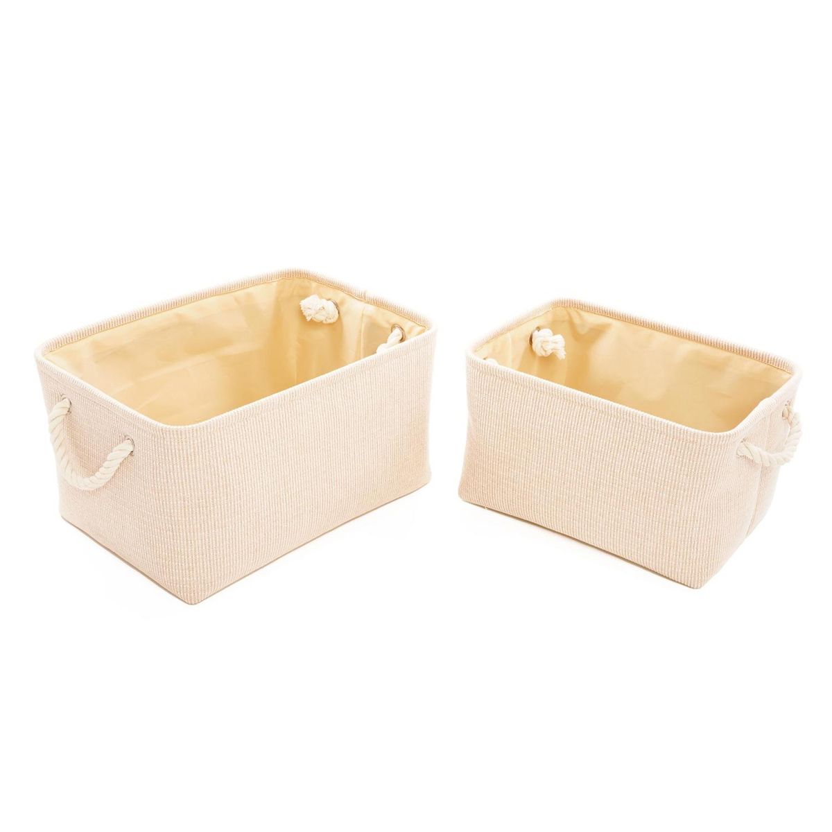 Conjunto Cesto de Tecido Pu Bege 2 Unidades Just Home Collection, marca Just Home Collection - Foto Principal