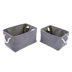 Conjunto Cesto de Tecido Pu Azul 2 Unidades Just Home Collection