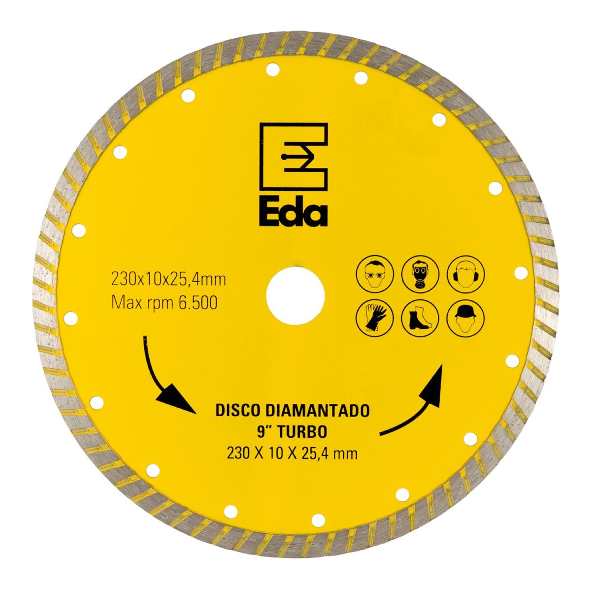 Disco Diamantado Turbo 9" 230x10x25,4, marca Eda Ferramentas - Foto Principal