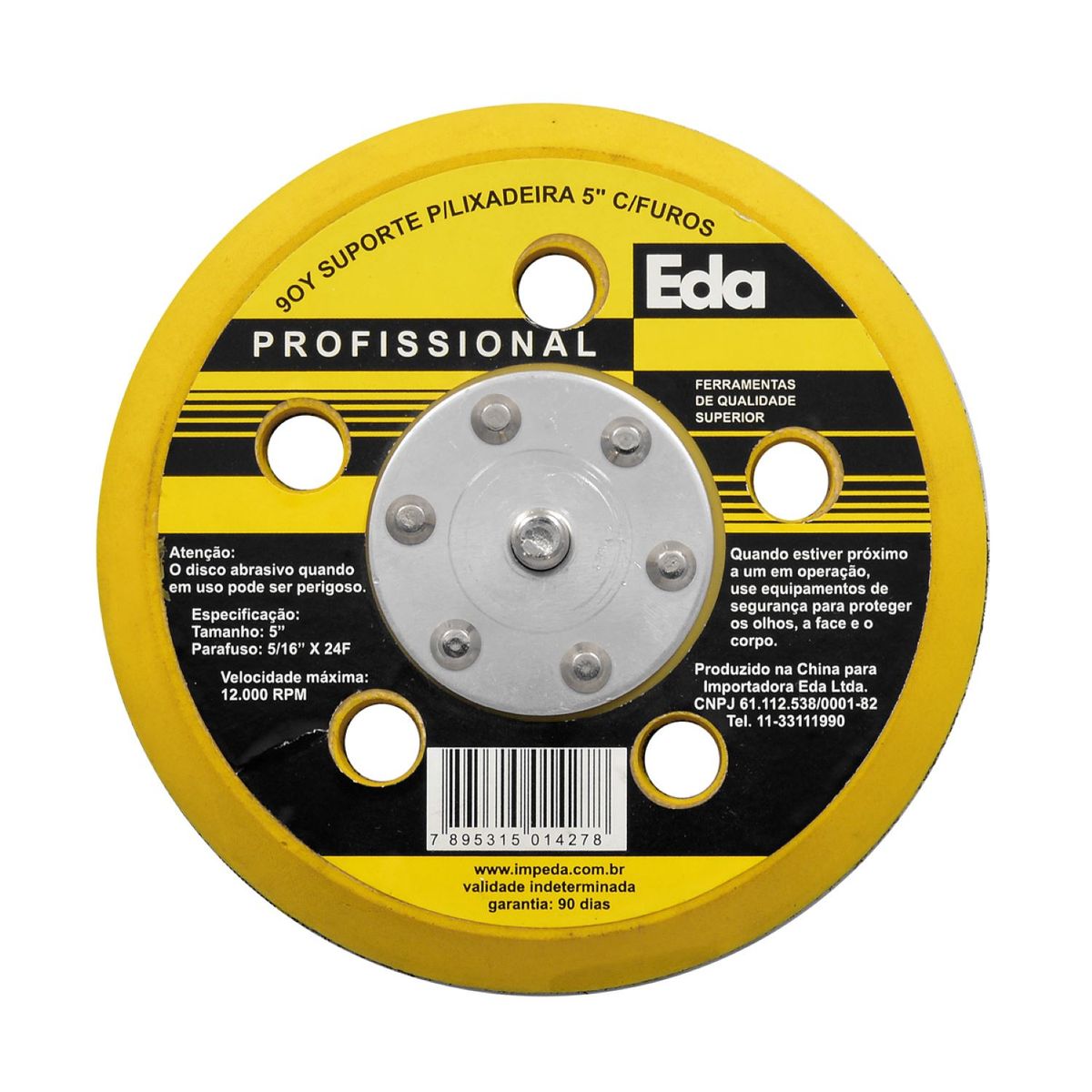 Suporte para Lixadeira 5" com 5 Furos, marca Eda Ferramentas - Foto Principal
