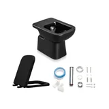 Kit Vaso Sanitário Convencional Misti Ip4 Preto Icasa
