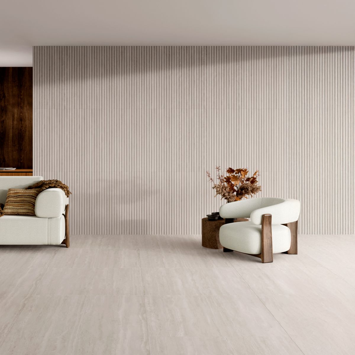 Revestimento Retificado Acetinado Flut Travertino Tivoli Marfim 45x90cm Caixa 2,00 M² Biancogres, marca Biancogres - Foto Principal