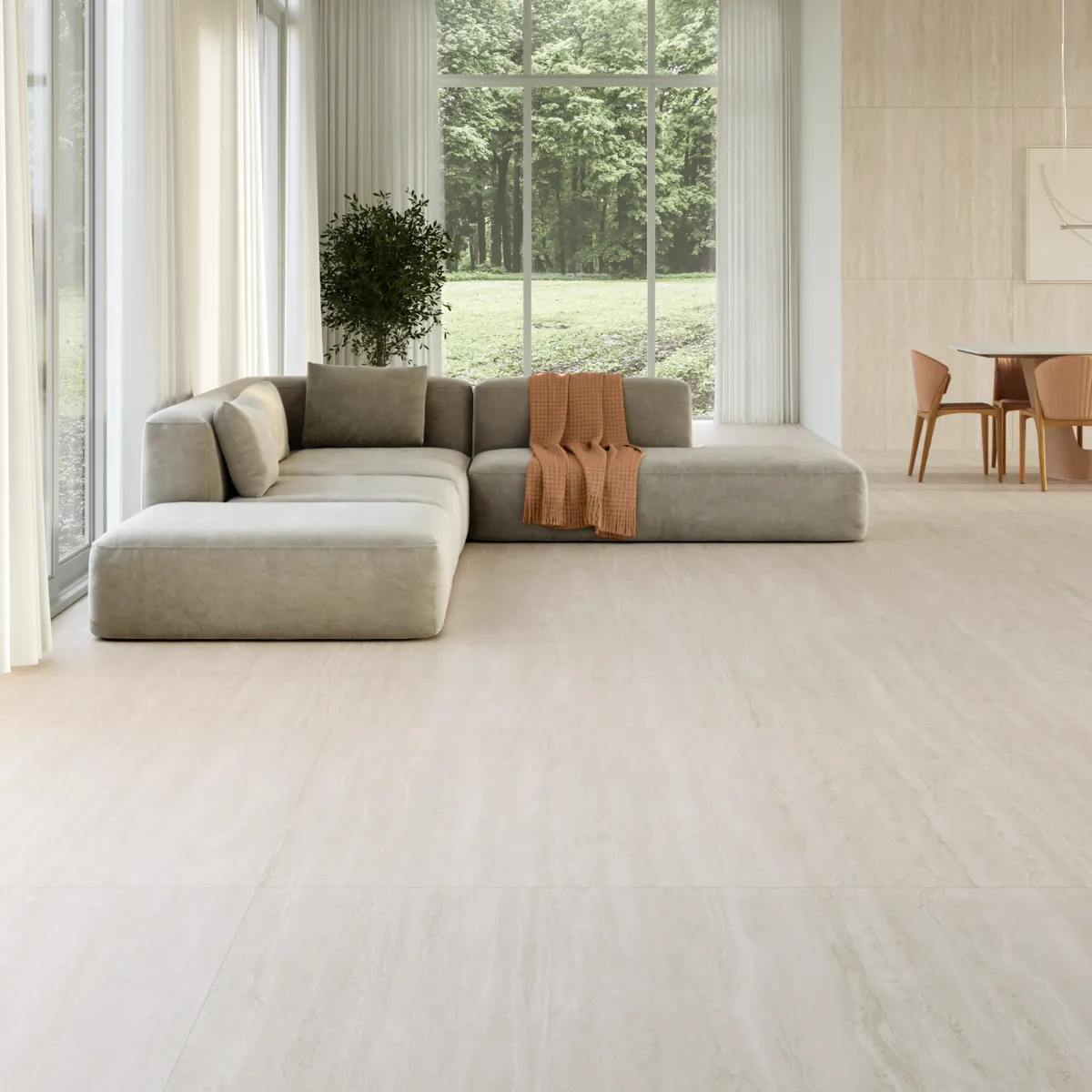 Porcelanato Retificado Acetinado Travertino Tivoli Satin Marfim 120x120cm Caixa 2,88 M² Biancogres, marca Biancogres - Foto 2