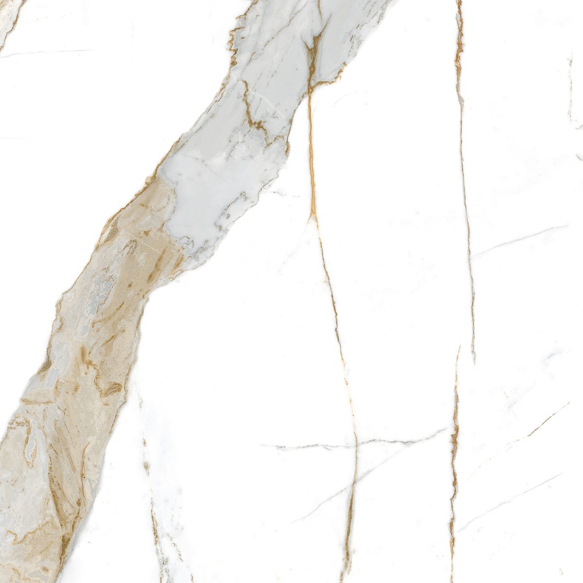 Porcelanato Retificado Acetinado Calacata Oro Satin Branco Interno 80x80cm Caixa 2,60 M² Biancogres, marca Biancogres - Foto 2