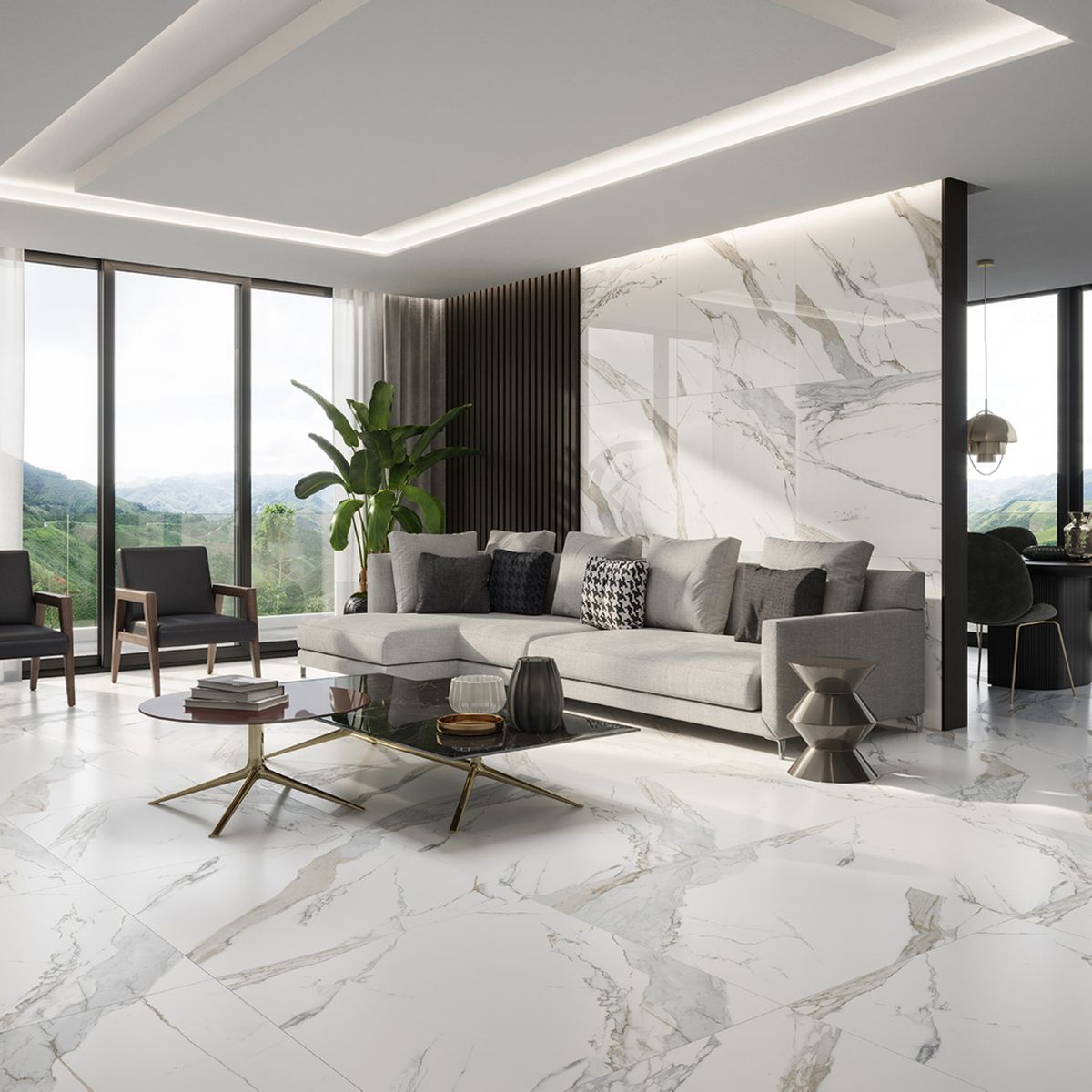 Porcelanato Retificado Acetinado Calacata Oro Satin Branco Interno 80x80cm Caixa 2,60 M² Biancogres, marca Biancogres - Foto Principal