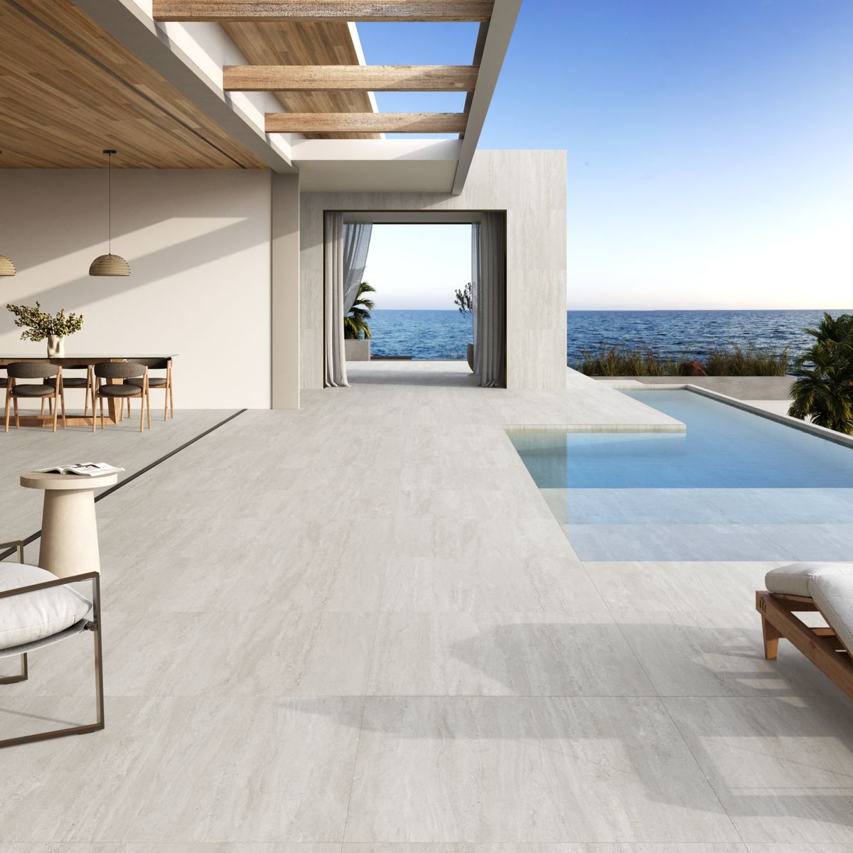 Porcelanato Retificado Acetinado Travertino Classico Satin Marfim Interno 80x80cm Caixa 2,60 M² Biancogres, marca Biancogres - Foto 2