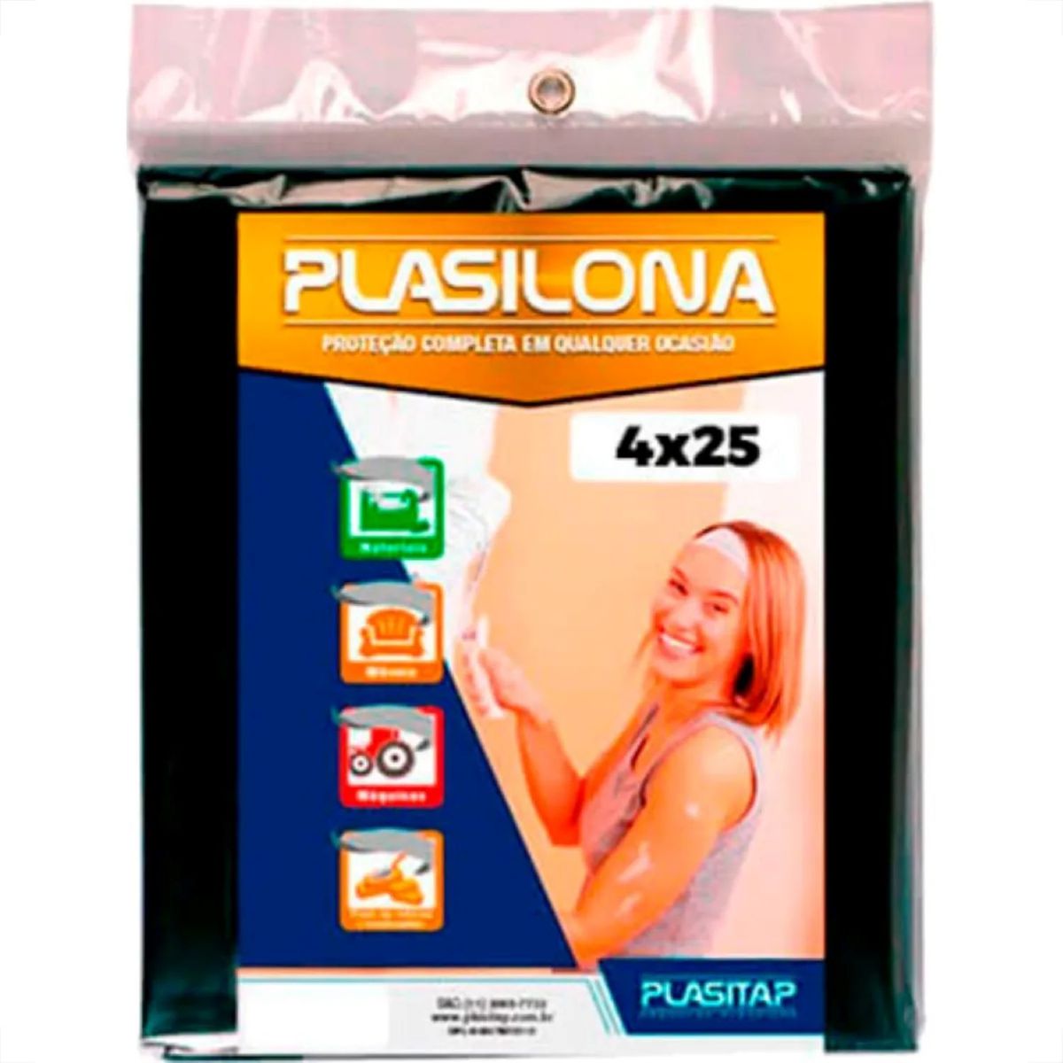 Lona Plástica Preto 4x25m Plasitap, marca Plasitap - Foto Principal