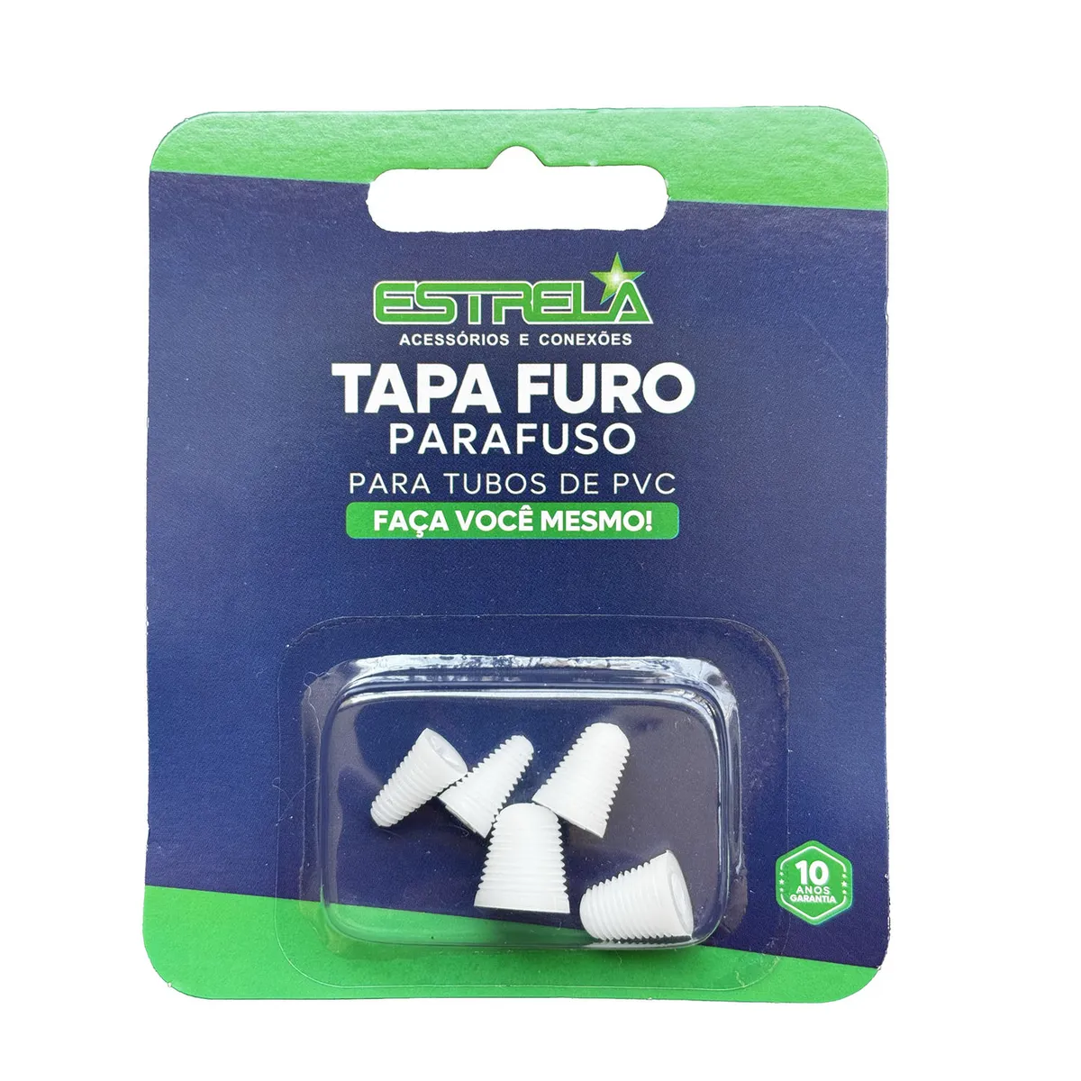 Tapa Furo Parafuso Pvc C/5 Pcs Br, marca Estrela - Foto Principal