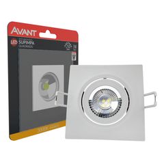 Spot de Embutir Quadrado Led  3000k 3w 250lm Branco Bivolt 