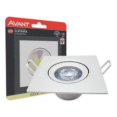 Spot de Embutir Quadrado Led  4000k 5w  400lm Branco Bivolt 