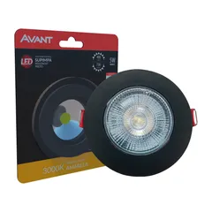Spot de Embutir Redondoled  3000k 5w  400lm Preto Bivolt 
