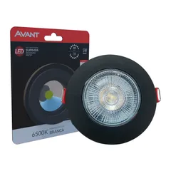 Spot de Embutir Redondoled  6500k 5w  400lm Preto Bivolt 