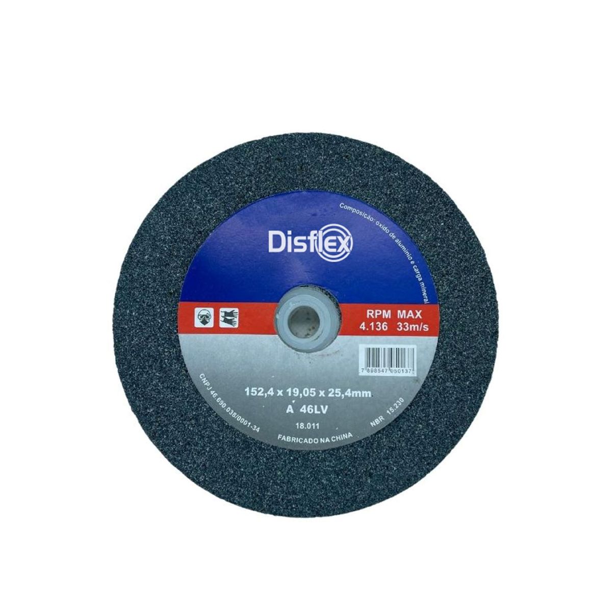 Rebolo Reto Grão 46, marca Disflex - Foto Principal