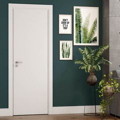 Kit Porta Lisa Mdp Branco Uv com Batente Regulável Branco Acabado Acompanha Dobradiça 215x82x12cm Vert