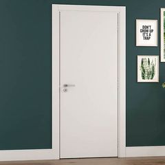 Kit Porta Lisa Mdp Branco Uv com Batente Regulável Branco Acabado Acompanha Dobradiça 215x82x08cm Vert