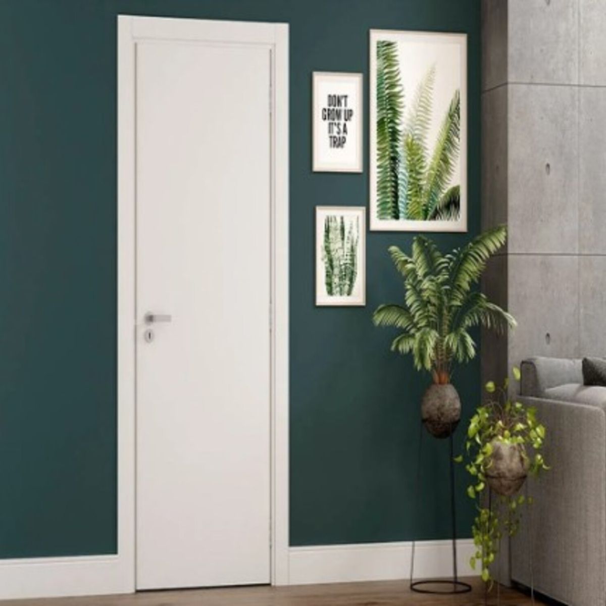 Kit Porta Bella Mdp Branco Uv com Batente Regulavel Acompanha Dobradiça 215x82x12cm Vert, marca Vert - Foto Principal