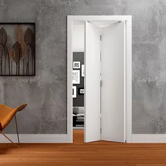 Folha Porta Camarão Duo Lisa  Colmeia com Fundo Primer Branco sem Ferragem  210x82x3,5cm