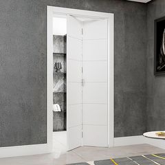 Folha Porta Camarão Duo Bella  Colmeia com Fundo Primer Branco sem Ferragem  210x70x3,5cm