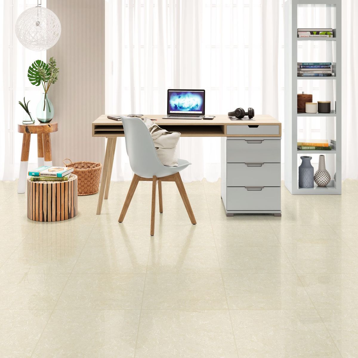 Piso Bold Brilhante Linq Bege Interno 45x45 Cm Caixa 2,00 M² Idealle Cecafi, marca Cecafi - Foto 2