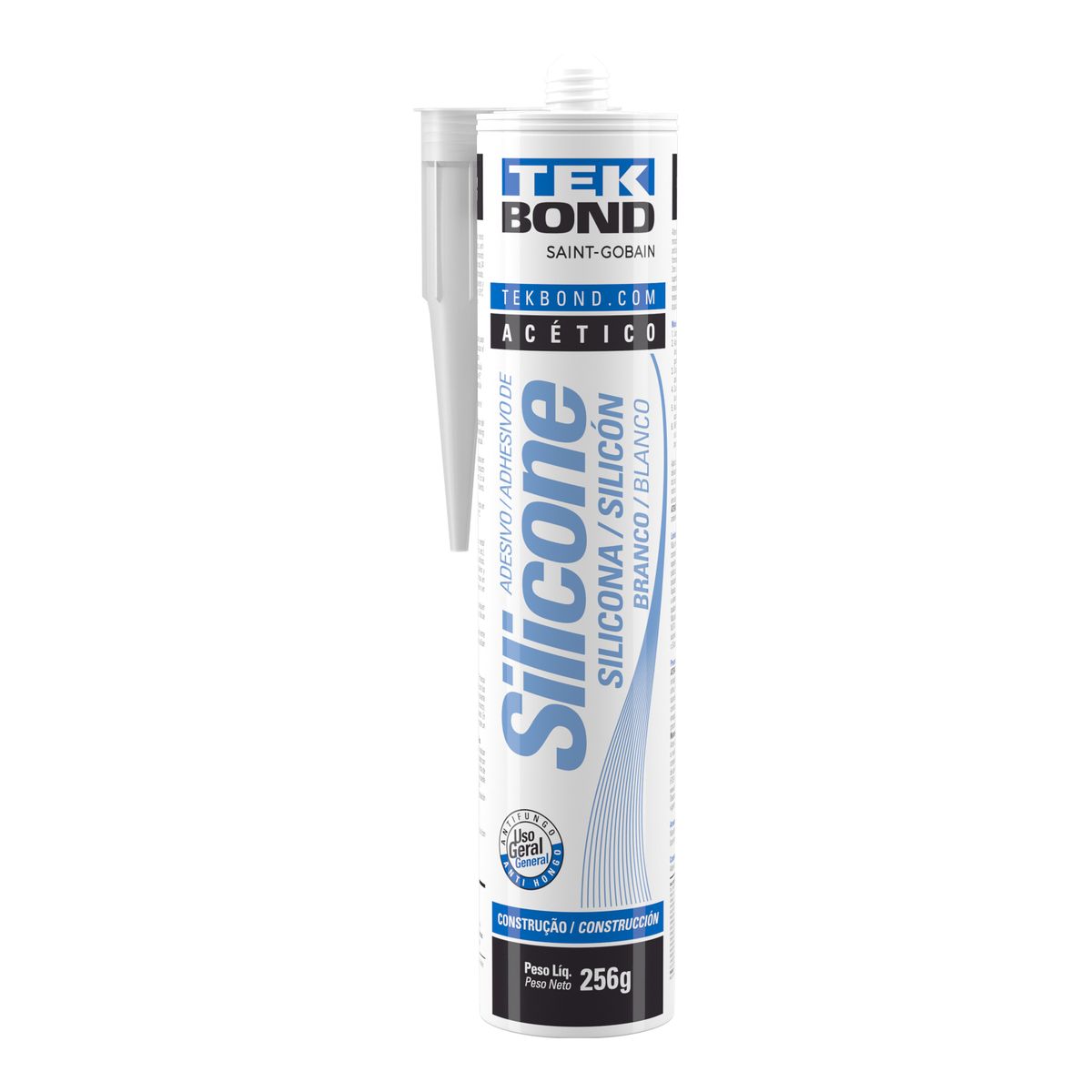 Adesivo de Silicone Acetico 256g Branco Tekbond, marca Tekbond - Foto Principal